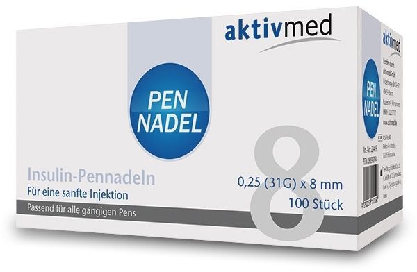 GlucoCheck Pennadeln für eine sichere Insulininjektion (8 mm) Kanüle 1 St