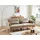 vente-unique Schlafsofa Polyester 3-Sitzer Beige