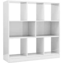 vidaXL Bücherregal Hochglanz-Weiß 97,5x29,5x100 cm Holzwerkstoff