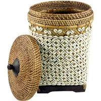 GURU-SHOP Exclusiver exotischer Korb mit Deckel,.. braun