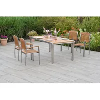 Merxx Keros Set 5-tlg. Gartentisch Ausziehbar 180/240 x 100