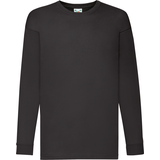 Fruit of the Loom KIDS VALUEWEIGHT LONG SLEEVE T - Kinder langarm Shirt mit Rundhalsausschnitt, schwarz, 140