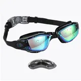 EYUSALL Schwimmbrille HD Schwimmbrille,Beschichtete Schwimmbrille für Erwachsene, Wasserdicht und beschlagfrei schwarz