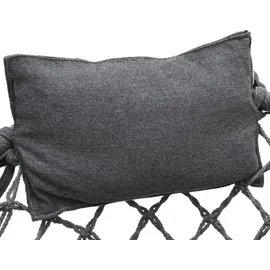 AMANKA Hängesessel Grau Textil, Rund 60x50x80 cm Gartenmöbel, Hängesessel