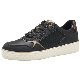 Marco Tozzi Damen Sneaker flach mit Schnürsenkeln Freizeit, Schwarz (Black Comb), 39 EU