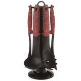 *Platinum Kochbesteck-Set Kochbesteck Küchenhelfer Set 7-teilig, Rot (7-tlg., Küchenhelfer-Set) rot