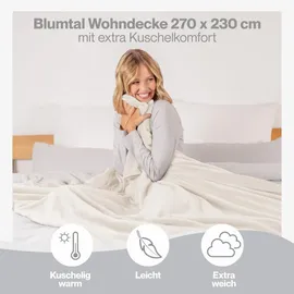 Blumtal Kuscheldecke 270 x 230 cm Weiß