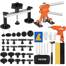 Vevor 56-teiliger Brücken-Ausbeulen-Abzieher Dellen-Reparaturset, inkl. 20 Abziehlaschen & 6 x Brückenabziehlaschen, Aluminium Ausbeulwerkzeug Entfernung von Beulen, für Autos, Kühlschränken usw.