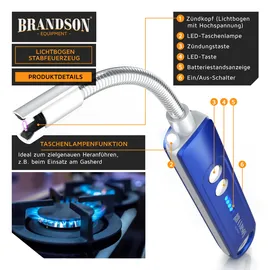 Brandson USB Lichtbogen Stabfeuerzeug Blau
