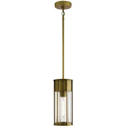 Camillo 1lt Outdoor-Pendelleuchte - Lackiertes Naturmessing