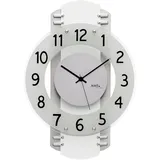 AMS Funkwanduhr AMS, weiß, Wanduhren, B/H/L: 28cm x 6cm x 40cm, Quarzuhr, Wanduhr, Made in Germany, Wohnzimmer, Esszimmer, Büro