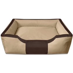 BedDog Tierbett Hundebett BRUNO mit Rand, Bezug abnehmbar beige|braun