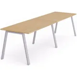 Rocada Mehrfacharbeitstisch Blanca BxTxH 360x80x73cm Gestell grau Platte Melamin buche