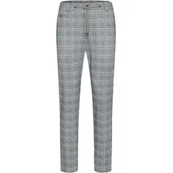 bugatti Herren Chino-Hose modische Freizeit-Hose im Karo-Muster 51733142 Grau/Schwarz/Weiß - W30/L34