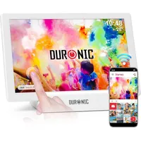 Duronic PF1D WE digitaler Bilderrahmen, Frameo WiFi Bilderrahmen mit