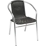 INDA-EXCLUSIV FineHome Aluminium Bistrostuhl Stapelstuhl 57 x 57 x 75 cm silber