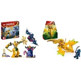 LEGO NINJAGO Arins Battle Mech, Ninja-Spielzeug & NINJAGO Arins Drachengleiter, Ninja-Set mit Drachen-Spielzeug und Figuren