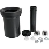 Haas + Sohn WC-Anschlussgarnitur mit Abflussrohr 90 mm und verchromten Kappen