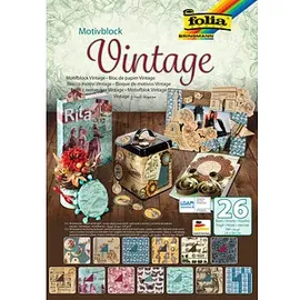 Folia Motivblock Vintage Designpapier 24 x 34 cm 26 Blatt