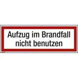 Neutralware Hinweisschild Aufzug im Brandfall 29,7 x 10,5 cm Folie