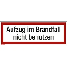 Neutralware Hinweisschild Aufzug im Brandfall 29,7 x 10,5 cm Folie