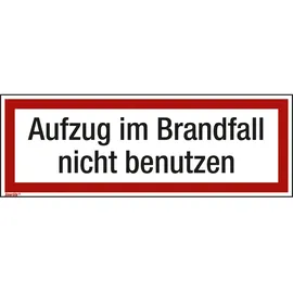Neutralware Hinweisschild Aufzug im Brandfall 29,7 x 10,5 cm Folie