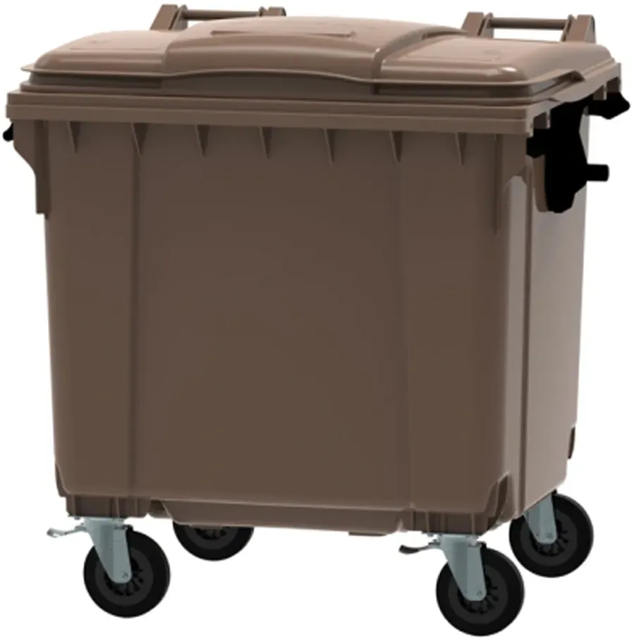 Vepa Bins Großraummüllcontainer 1100 Liter mit Flachdeckel braun