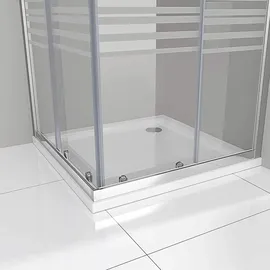 iflair Diana Eckdusche mit Schiebetür rechts 75 x 80 cm teilsatiertes Sicherheitsglas DK77
