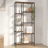 ZEYUAN Bücherregal, Regal kidzimmer, Bookshelf, Bücher Regal, Mehrzweckregal, Bookcase, Leiterregal, Allzweckschrank, Standregal, 80x30x180 cm Stahl und Holzwerkstoff