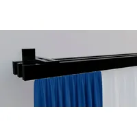 INDEKO Gardinenstange INDEKO "Bern", schwarz, L:120cm, Aluminium, Gardinenstangen, Innenlauf Komplett-Set inkl. Gleitern und Montagematerial