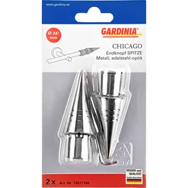 GARDINIA Gardinenstangen-Endstück Chicago Ø 20 mm edelstahl-optik 2 St.