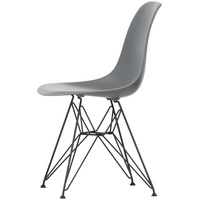 Vitra - Eames Plastic Side Chair DSR RE, basic dark / granitgrau (Filzgleiter basic dark)