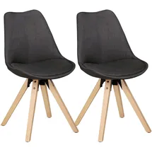 KADIMA DESIGN Esszimmerstuhl Lund Stoff grau 2er Set