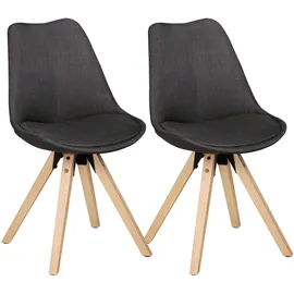 KADIMA DESIGN Esszimmerstuhl Lund Stoff grau 2er Set