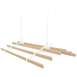 MonsterShop 6-Latten-Wäscheständer 1,8 m elfenbeinfarben