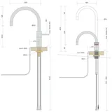 bietal® Quooker Nordic Round Twintaps mit PRO3 Reservoir & CUBE Voll-Edelstahl *inkl. 7 JAHRE GARANTIE*