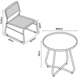 casa.pro Bistroset Brienza 3-tlg. Beige