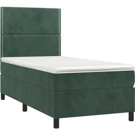 vidaXL Boxspringbett 100 x 200 cm Dunkelgrün