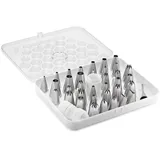 Thermohauser Set Große Tüllen (Edelstahl, PE), 39-teilig., versch. Tüllen inkl. zwei Adapter und ein Ersatzadapter Größe L, in Aufbewahrungskassette, Durchm. 3.15-3.75 x Höhe 5 cm