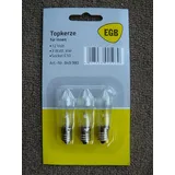 EGB 3 Stück Topkerze, Riffelkerze für Lichterkette 12V, 3W, Fassung E10