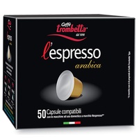 Caffè TROMBETTA L 'Espresso, Italien Kaffee Nespresso kompatible Kapseln. Aus 100% Arabica mit einem vollmundigen und körperreichen - 50 Kapseln