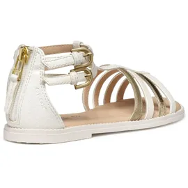 GEOX J Karly Girl Sandal, White/Platinum, 39 EU