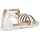 GEOX J Karly Girl Sandal, White/Platinum, 39 EU