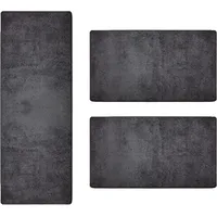 Karat - Bettumrandung Sundae Anthrazit 77 1 Läufer 67 X 250 Cm + 2 Brücken 67 X 140 Cm
