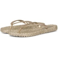 Ilse Jacobsen HORNBÆK | Cheerful01 | Damen Flip Flops mit Glitter | Dänische Design | Sommer Strand Zehentrenner | PLATIN | 37 EU - 37 EU