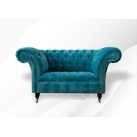 JVmoebel Chesterfield-Sessel, Chesterfield Sessel 1,5 Sitzer Design blau
