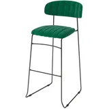 Essentials Mundo Barhocker Grün, Velours gepolstert, feuerhemmend, 46,5x49x105cm (BxTxH), 53103