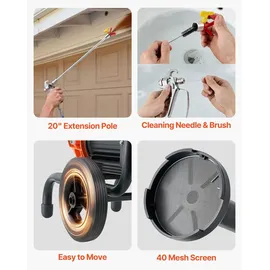 Vevor Membran-Airless-Farbspritzgerät 900 W, Rollbares Farbspritzgerät mit 15,17 MPa Hochdruck, 10 m Hochdruckschlauch, Reinigungsnadel und Bürste, für DIY-Sprüharbeiten im Innen- und Außenbereich
