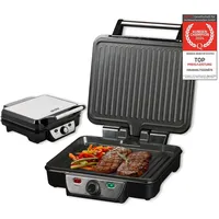 First Austria TZS First Austria Kontaktgrill | 1800W, Edelstahl, Panini Grill, Sandwichmaker, BPA frei, Klappbar, Elektrogrill