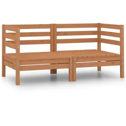 vidaXL Garten-Ecksofas 2 Stk. Honigbraun Massivholz Kiefer